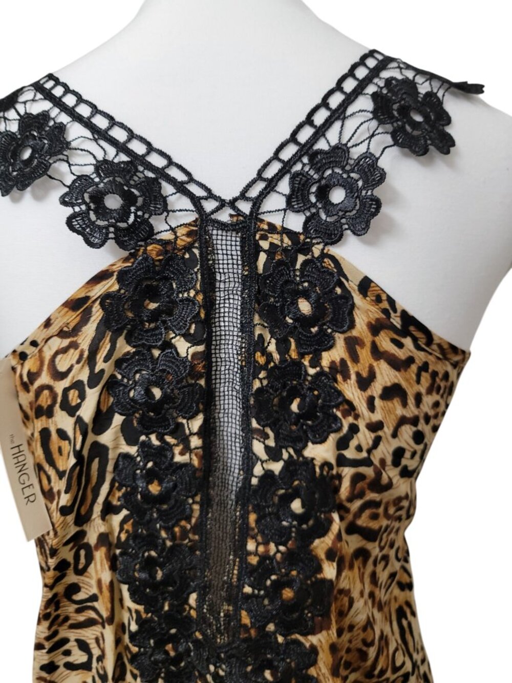 The Hanger Size M Leopard Print Tank Top with Lace Back Straps, NEW with Tag - Picture 4 of 12